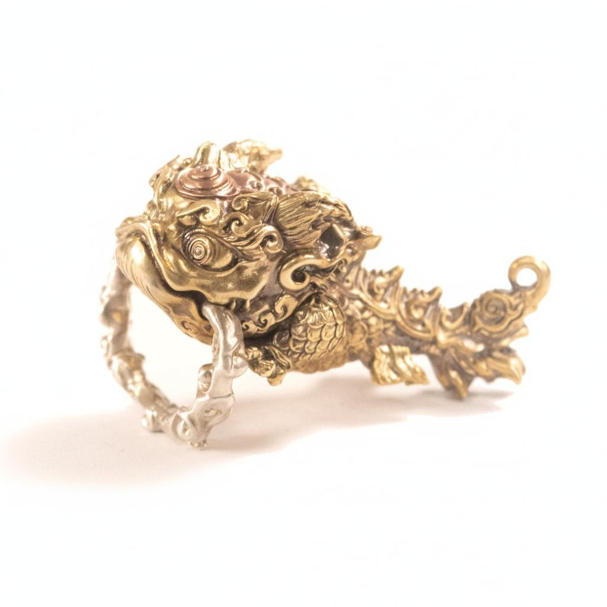Chi Wyrm Trinket Intricate Relief Wyrm Trinket Decoration Curled Fire Motifs