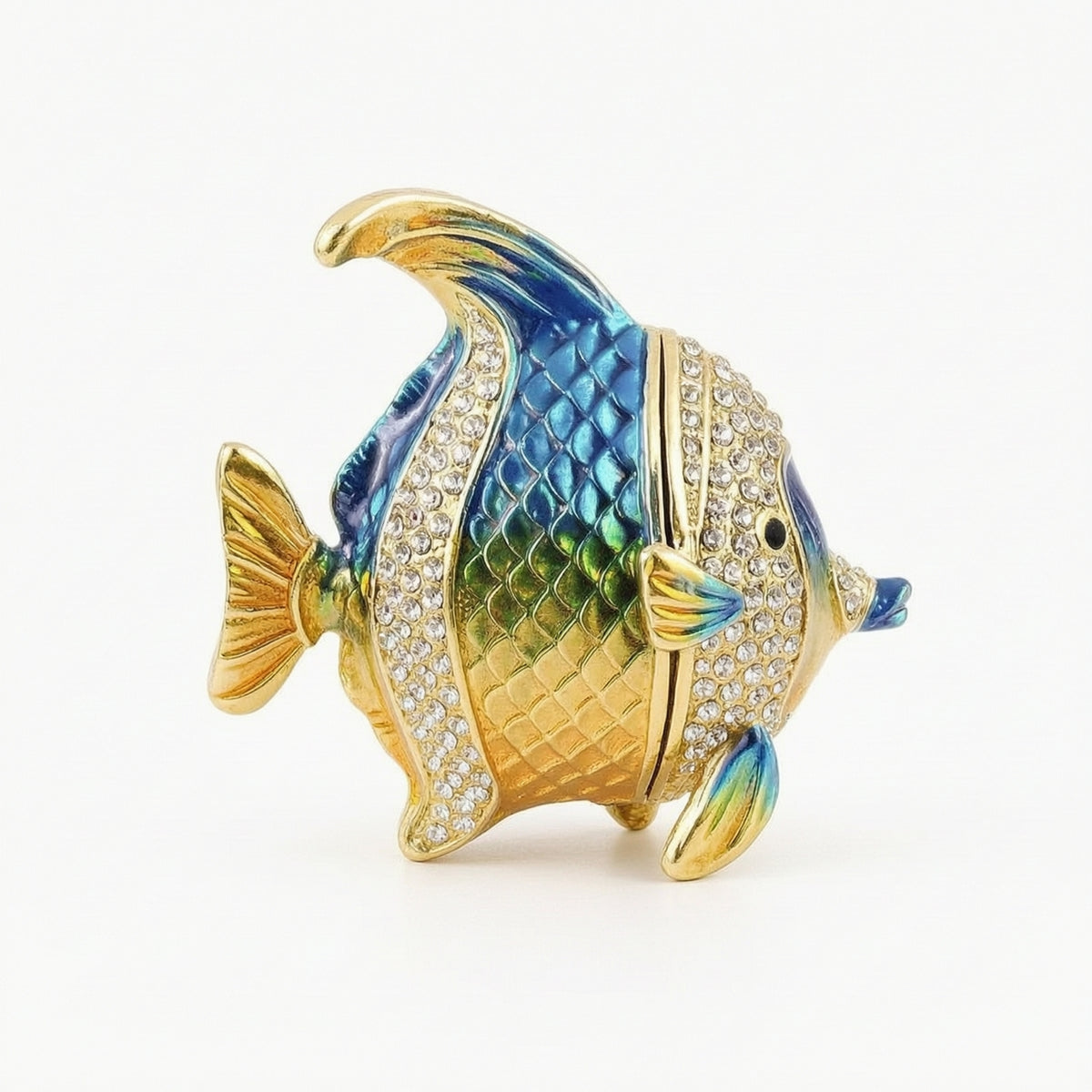 Fish Jewelry Box Shiny Ornament Small for Vanity, Display Shelf, Collectors