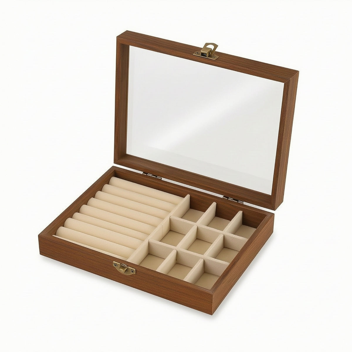 Jewelry Box with Transparent Lid Rectangular Jewelry Box Elegant for Vanity