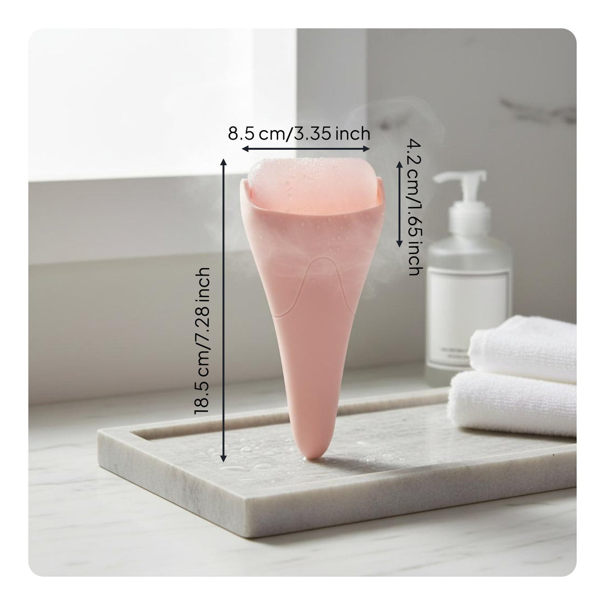 Ice Roller Reduces Puffiness Cooling Face Massager Detachable Head