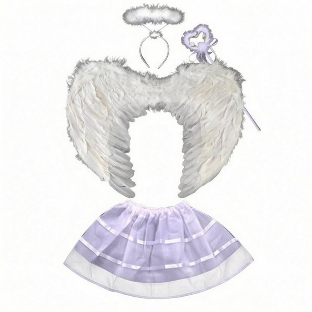 Angel Costume Set Tulle Feather Angel Feathered Appendages Set Lightweight