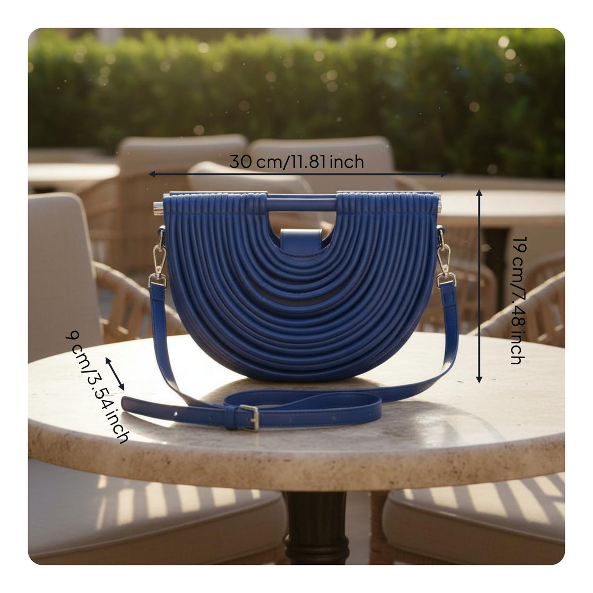 Crescent Crossbody Bag Fashionable Crescent Handbag Fringe Embellishment