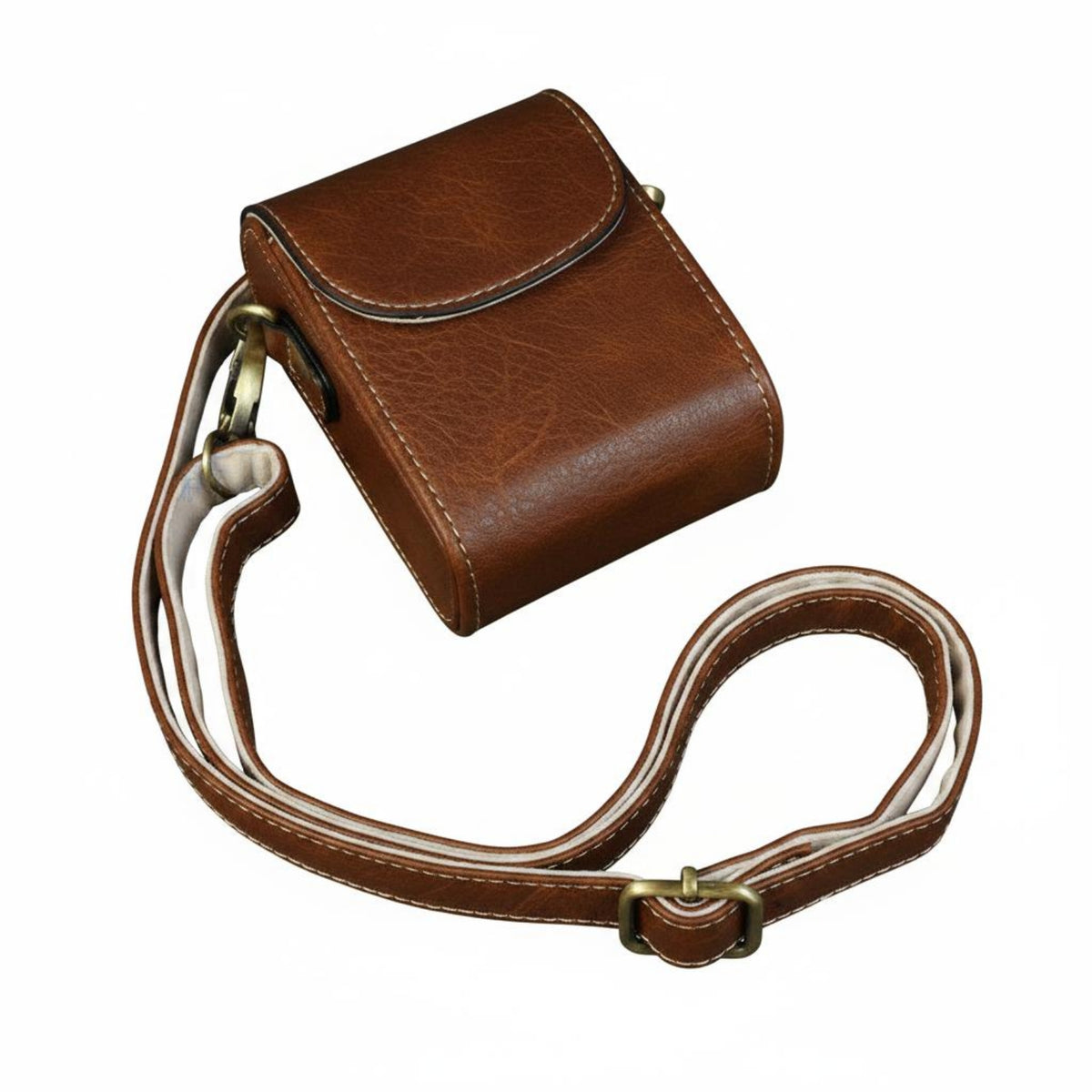 Leather Camera Case Snap Closure Compact Camera Pouch for Photographers