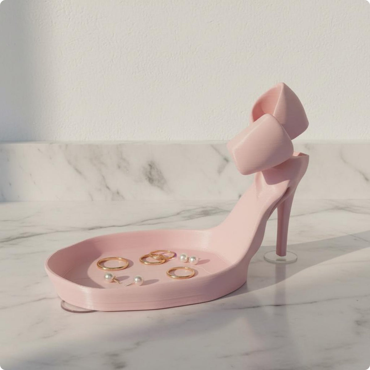 High Heel Jewelry Tray PLA Material High Heel Trinket Dish for Dressing Table