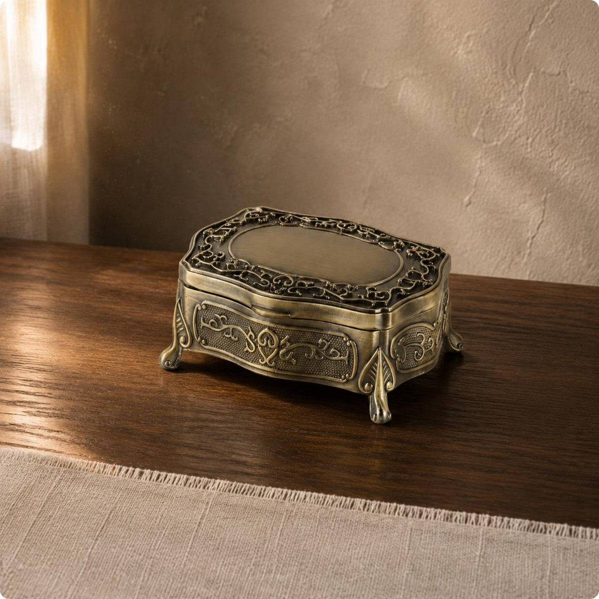 Jewelry Gift Box Luxury Look Vintage Jewelry Box Easy to Clean for Vanity