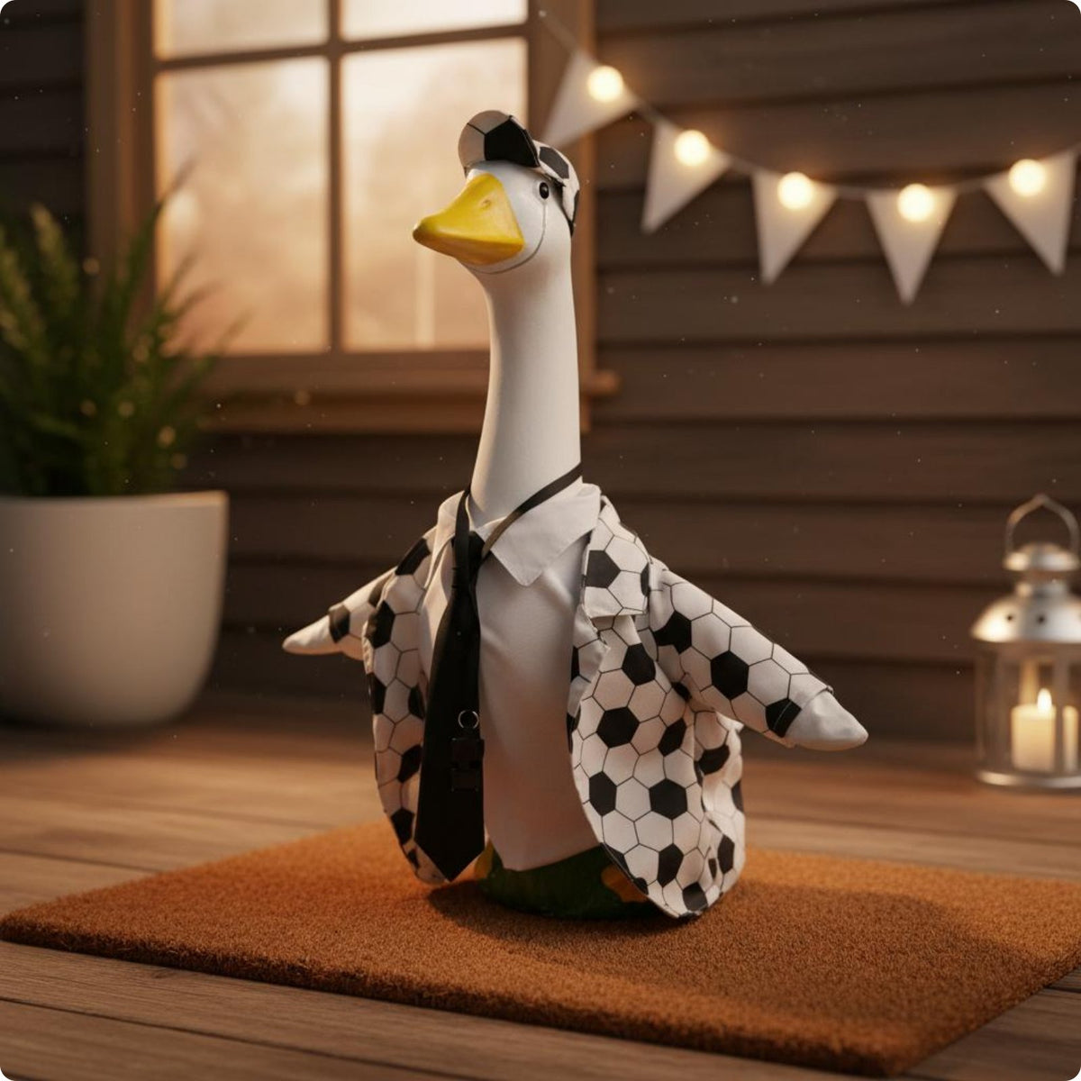 Goose Referee Costume Working Whistle Yard Ornament Black-and-White Stripes