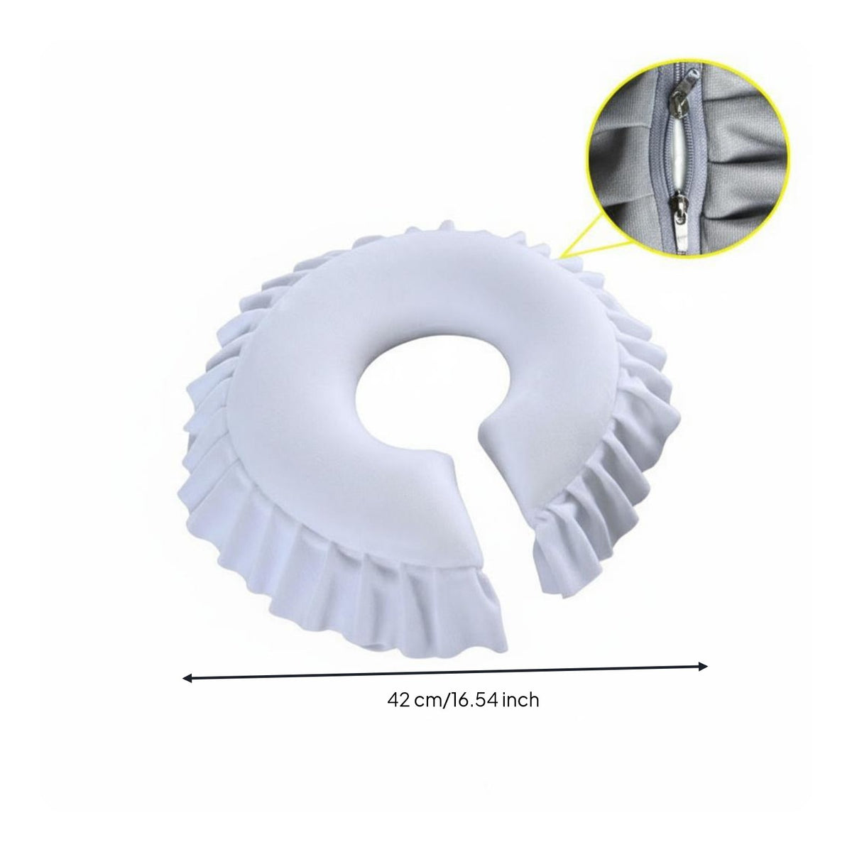 Latex Core U-Shaped Face Pillow Removable and Washable Cover U-Shaped Prone Position Pillow Easy to Clean for Beauticians, Estheticians