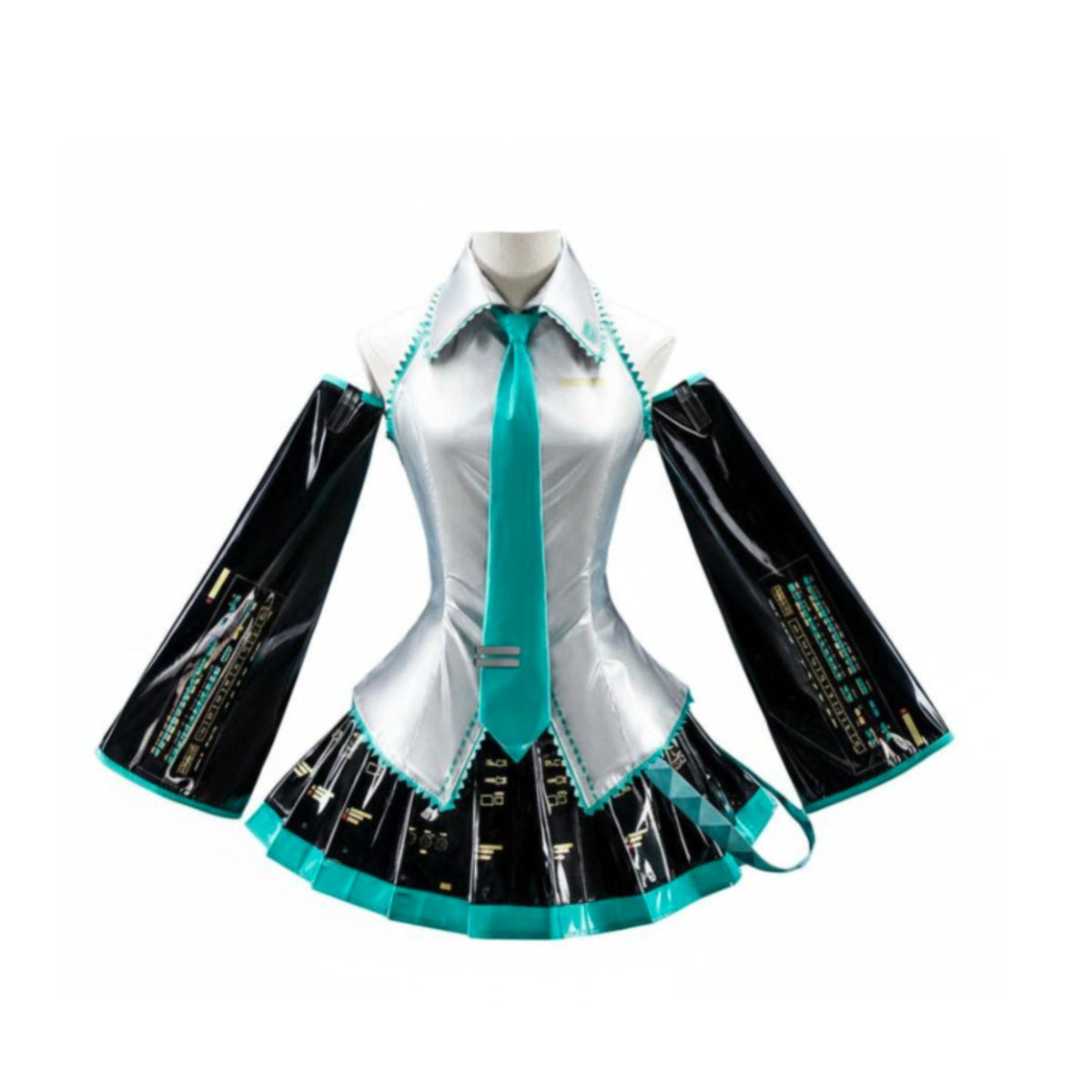 Virtual Singer Uniform striking Teal trims Multi-Piece Anime Suit for Carnival