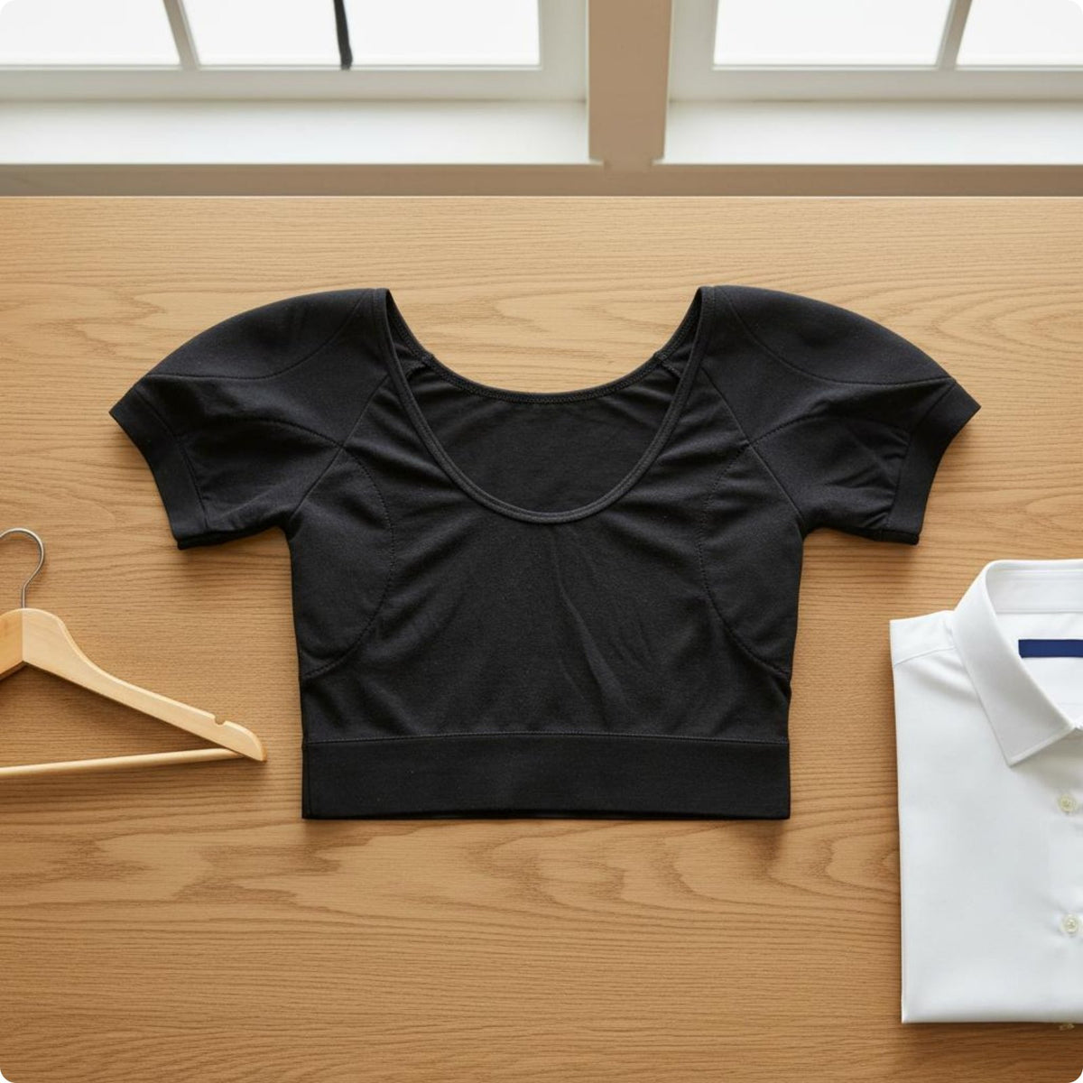 Cotton Shoulder Pad Top Summer Wear Underarm Sweat Shirt Breathable for Women
