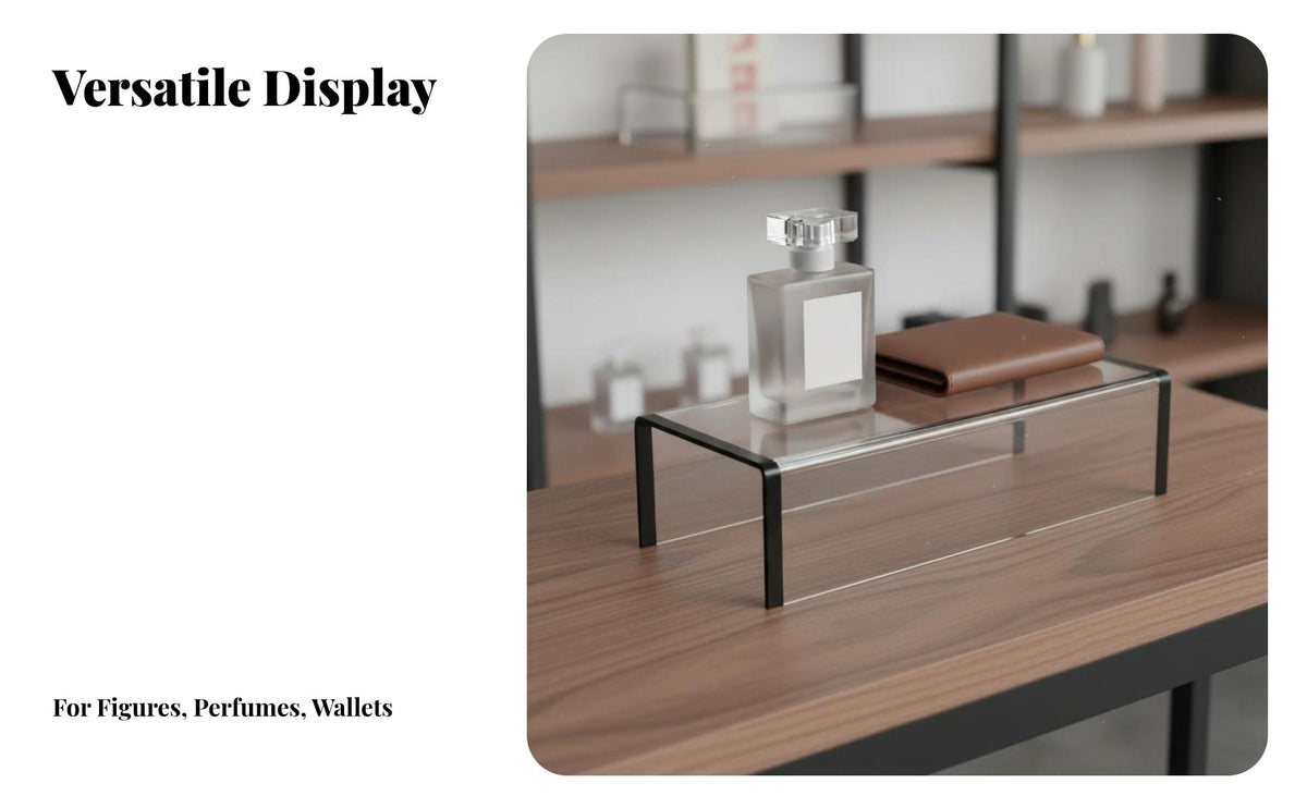 Acrylic Display Stand Versatile Use Acrylic Display Riser Easy to Clean U-Shaped Riser Shelf for Collectors, Shop Owners, Show Show, Store Counter
