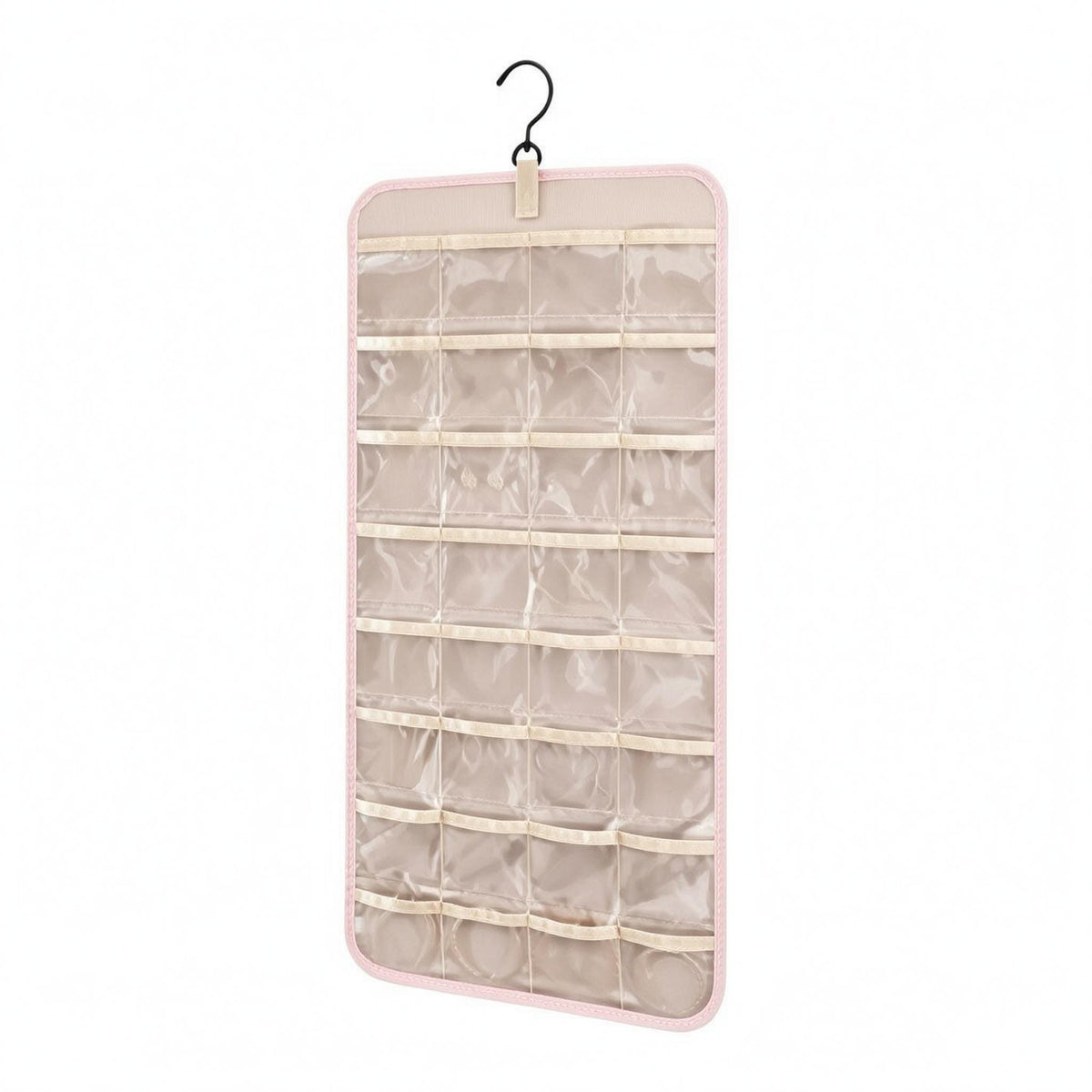 Hanging Jewelry Organizer Grid Pockets Clear Pocket Jewelry Organizer Portable