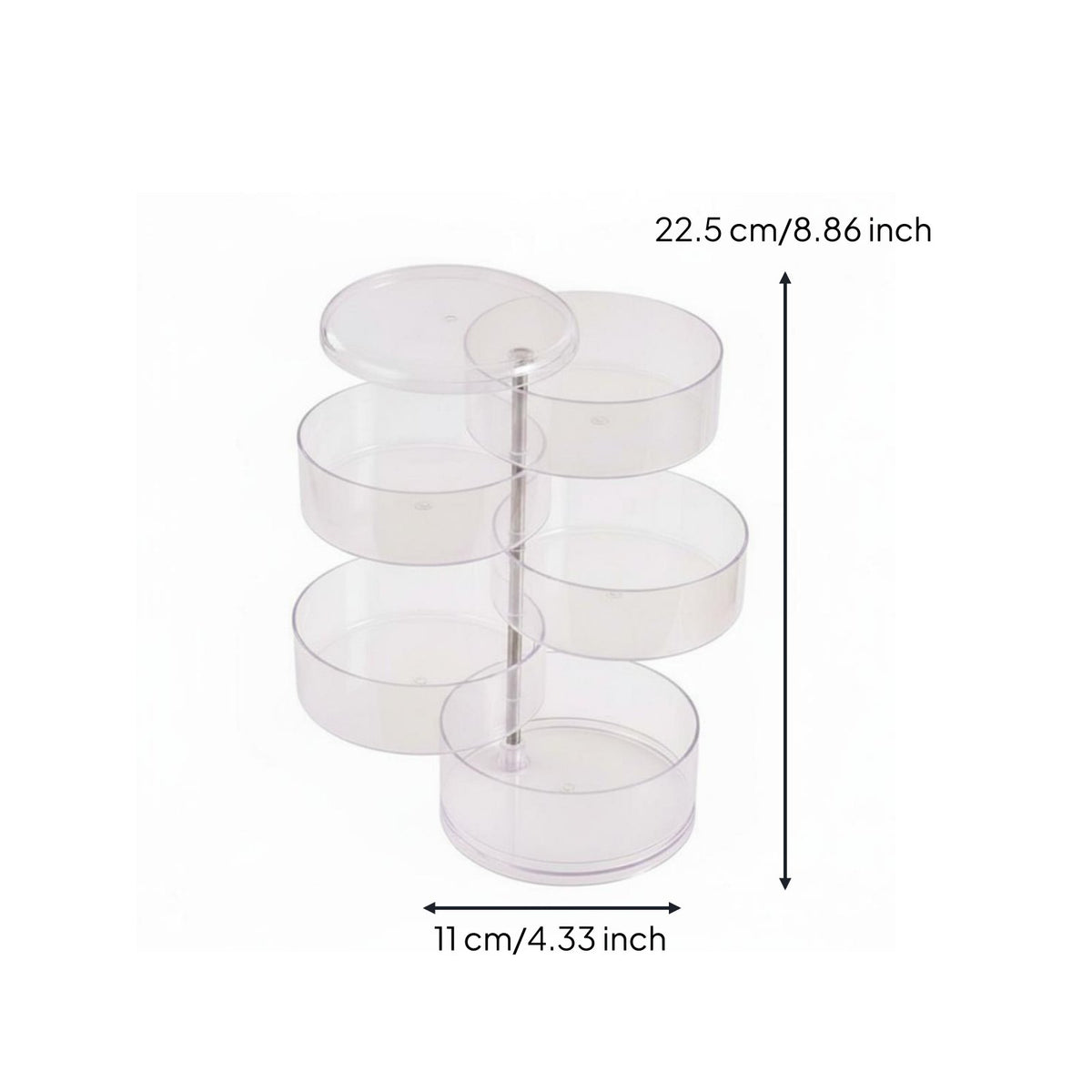 3-Tier Collectible Display Case Multi-Layer Rotating Storage Box Space-Saving