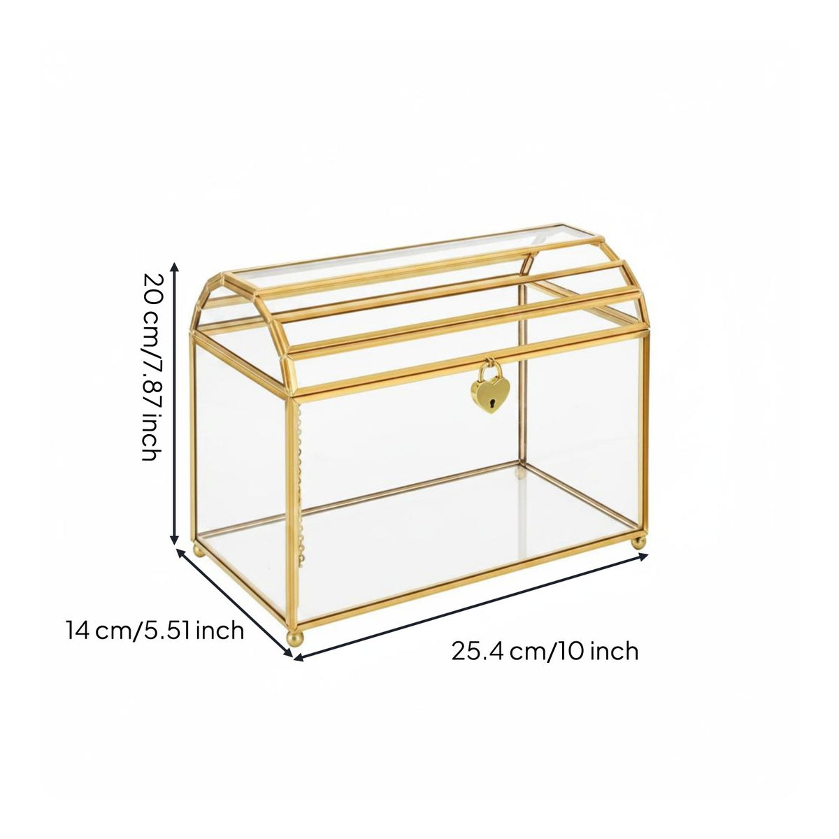 Golden Glass Card Box Nordic Design Wedding Card Holder Elegant for Brides