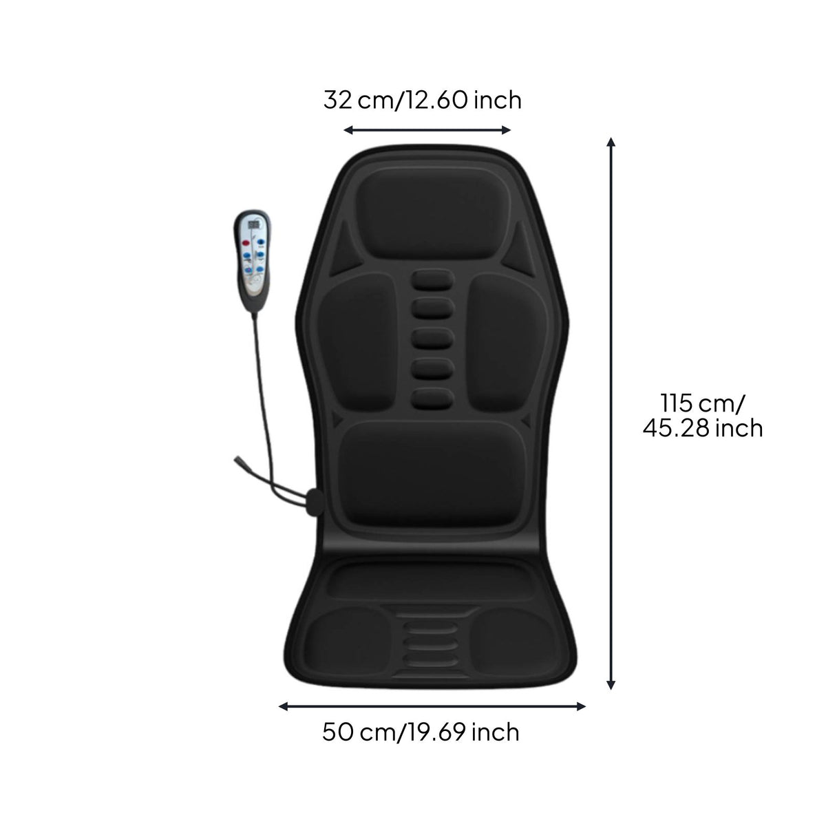 Heated Back Massager Cushion 9 Intensity Levels Electric Chair Massager for Home
