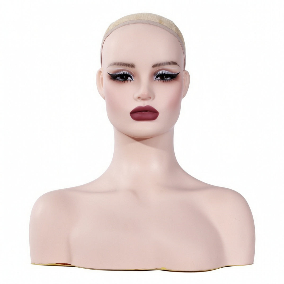 Hairpiece Head with Shoulders Sturdy Mannequin Bust Realistic Mannequin Head with Shoulders for Salons