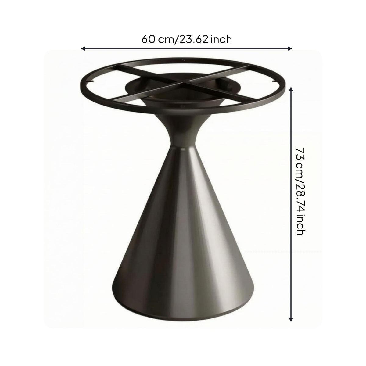 Carbon Steel Pedestal Table Base Crossed Support Supports Dining Table Base Silver-Toned Finish Furniture Hardware 73 Cm Tall