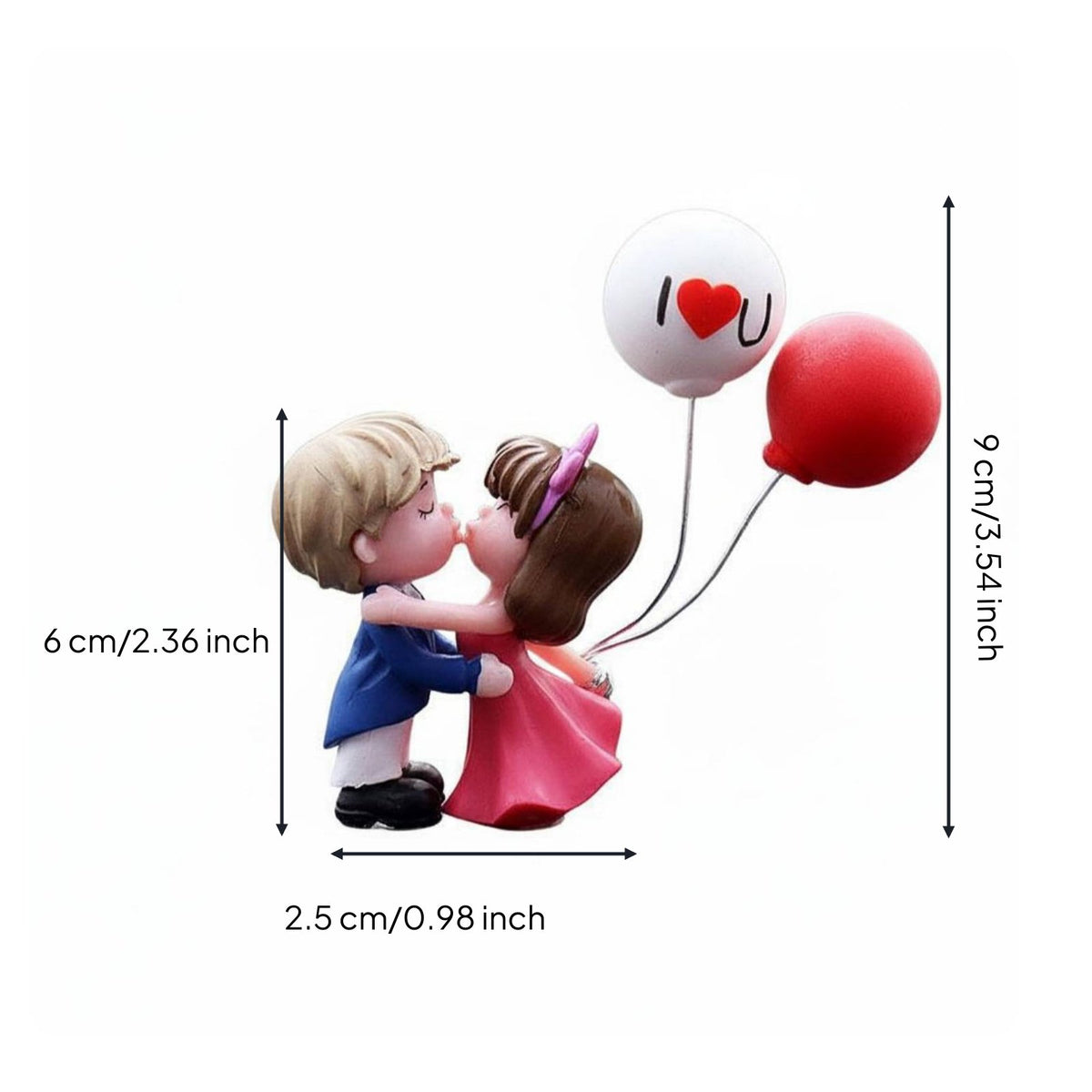 Kissing Couple Figurine Great Gift Boy and Girl Dashboard Decoration for Couples