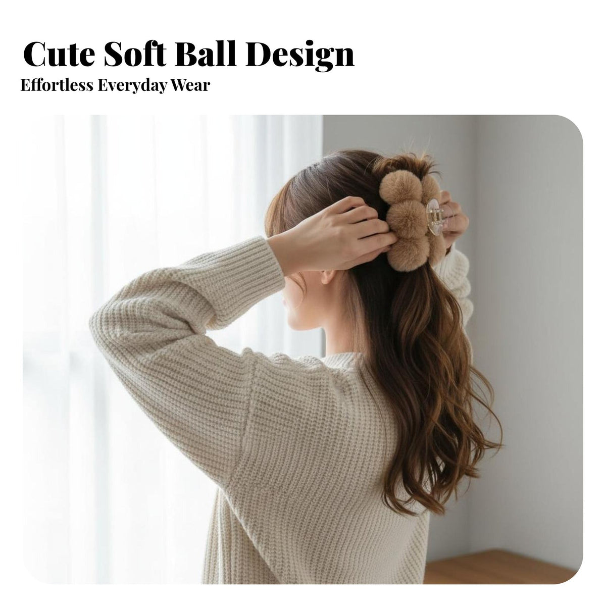 Faux Hair Grip Large Size Textured Puff Hair Grip Soft Grip Strong Hold Nonslip for Women, Informal Outsideside Ings