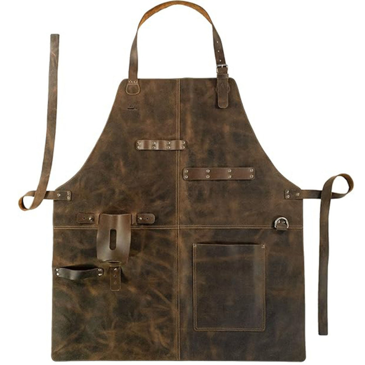 PU Leather Apron Vintage Apron with Pockets Heavy-Duty for Workshop, Blacksmiths