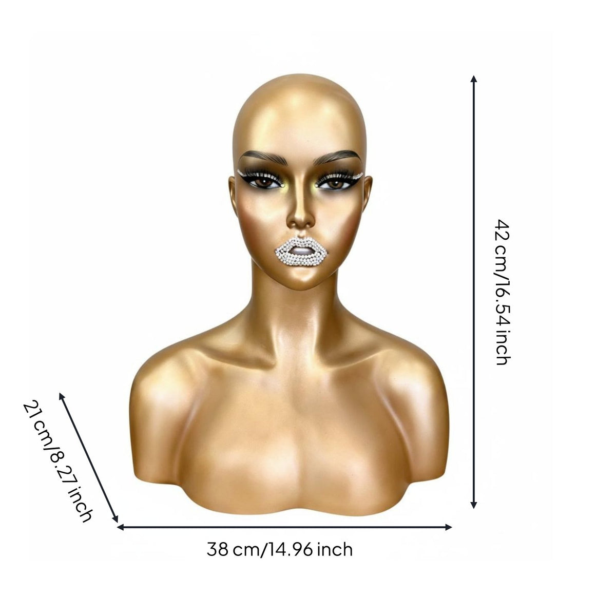 Mannequin Head with Shoulders Pin-Friendly Hairpiece Display Head Seamless Form Hairpiece Display Bust for Photography, Salon