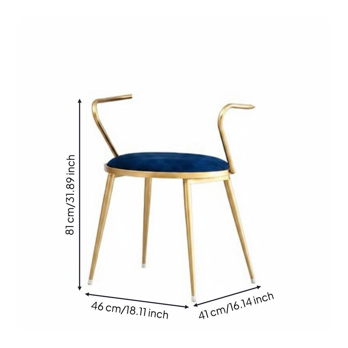 Heart Shaped Rear Chair Nordic & Design Modern Makeup Chair Gold Frame Velvet Armchair Cushioned Seat Indoor Seating for Bedroom