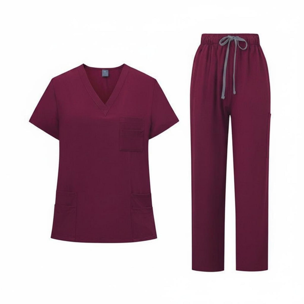 Scrub Set Breathable Solid Color Medical Attire Moisture Wicking for Hospital