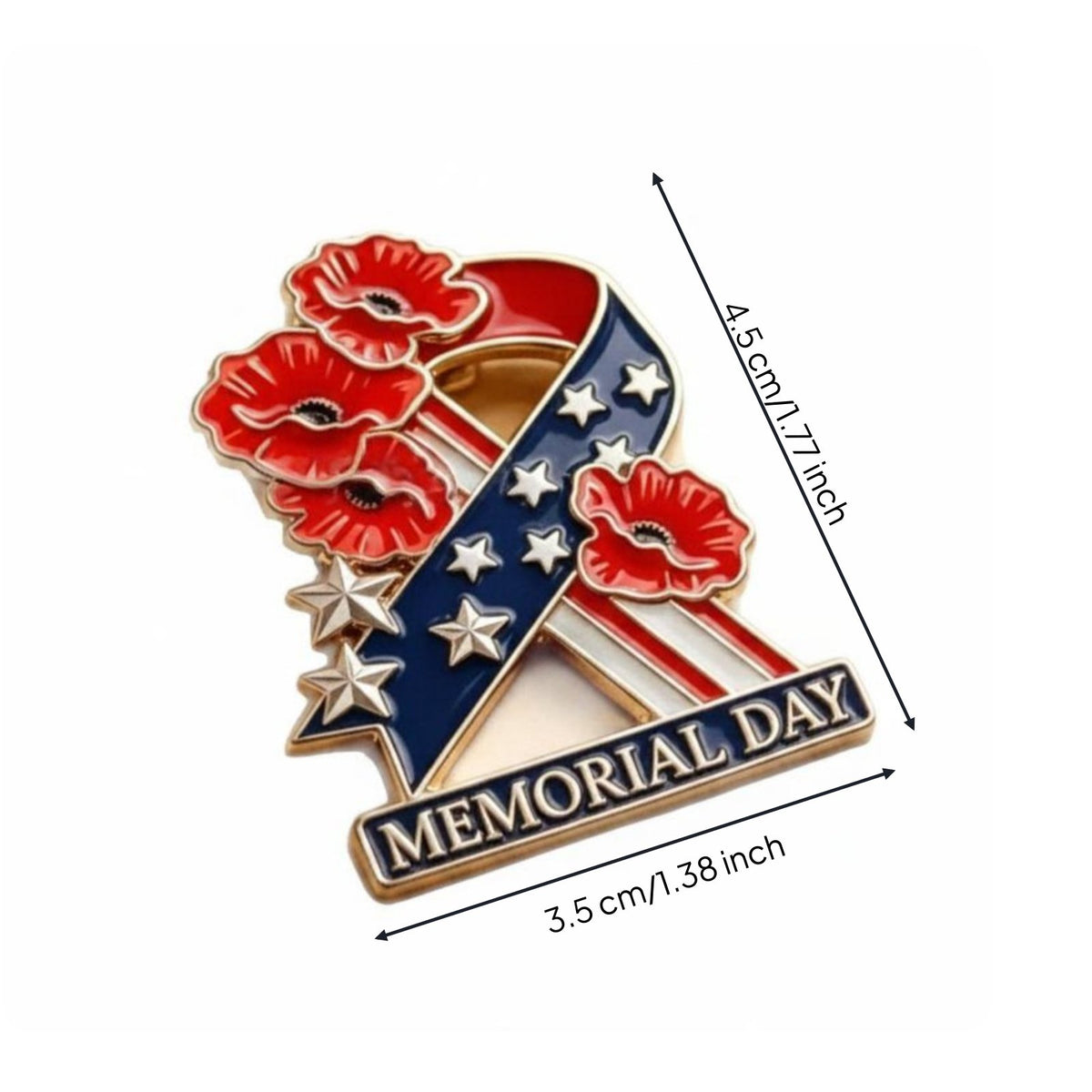 Memorial Day Badge Commemorative Holiday Accessory Enamel