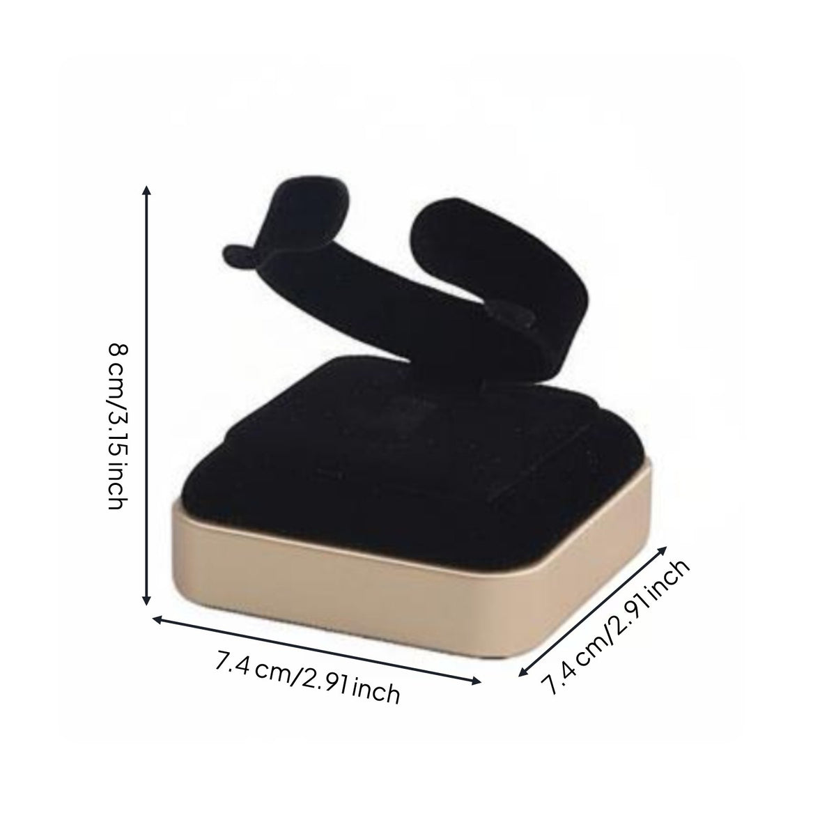 Velvet Jewelry Display Gold Trim Black Jewelry Showcase Elegant Style Display Rack for Store Owners, Sample Room