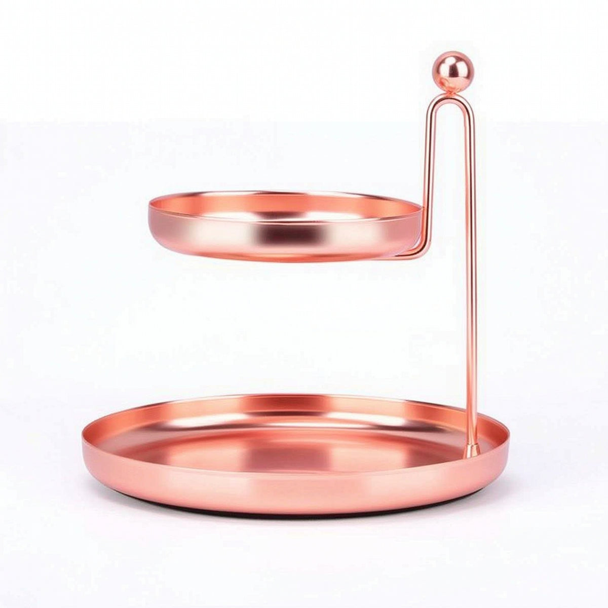 Two Tier Tray Round Jewelry Organizer Standing Storage Shelf for Women