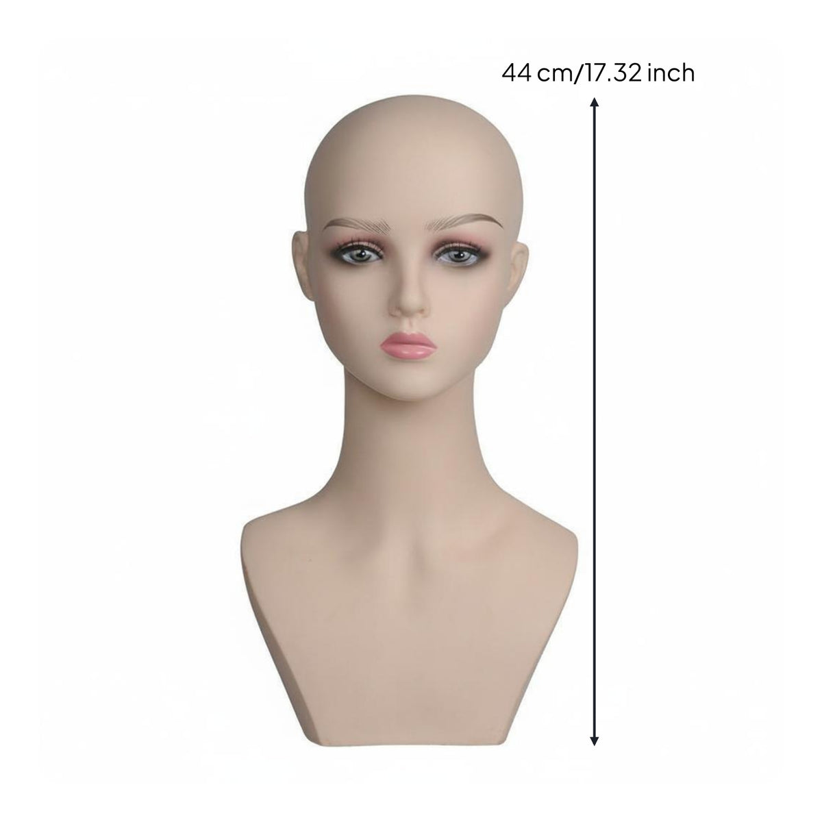 Hairpiece Mannequin Head Bald Cap Area PVC Hairpiece Head Neck and Shoulders