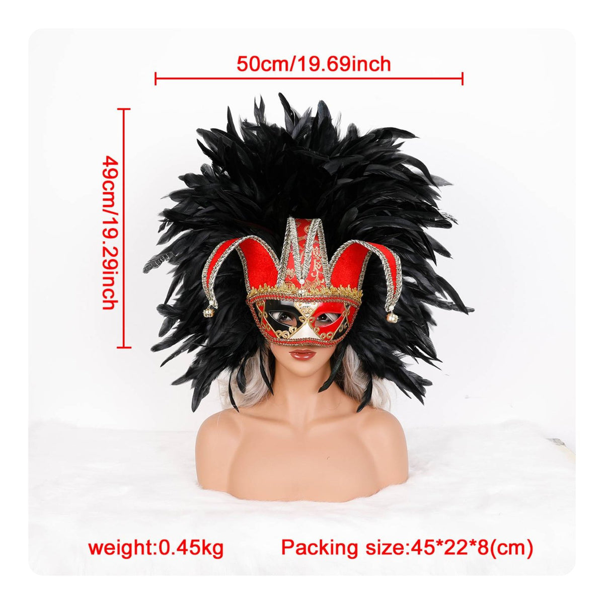 Feather Masquerade Mask Feathered Masquerade Headpiece Retro Design