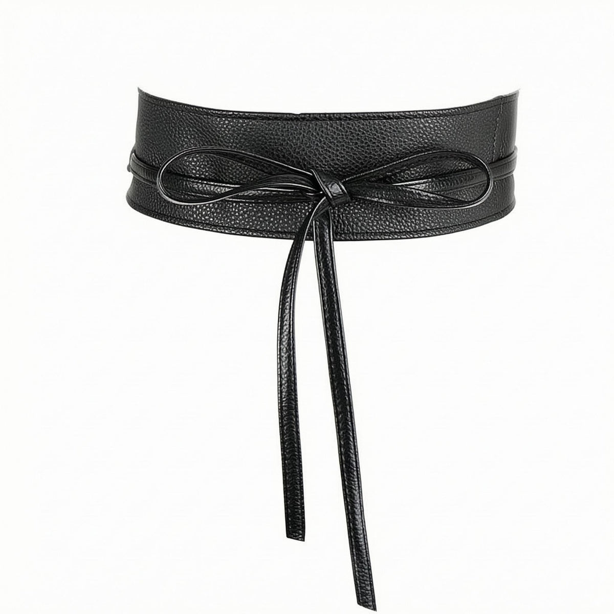 Faux Leather Wrap Belt Pebbled Wide Tie Waist Belt Soft