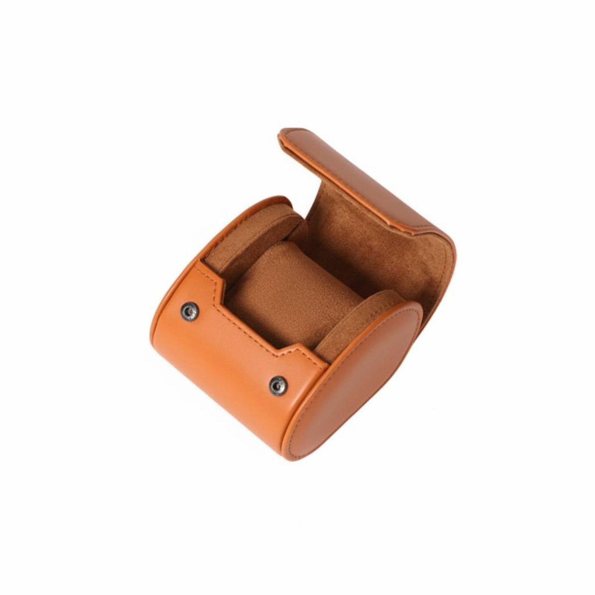 Portable Watch Storage Box Scuff Protection Leather Watch Travel Case Individual Compartments Snap Closure for Display