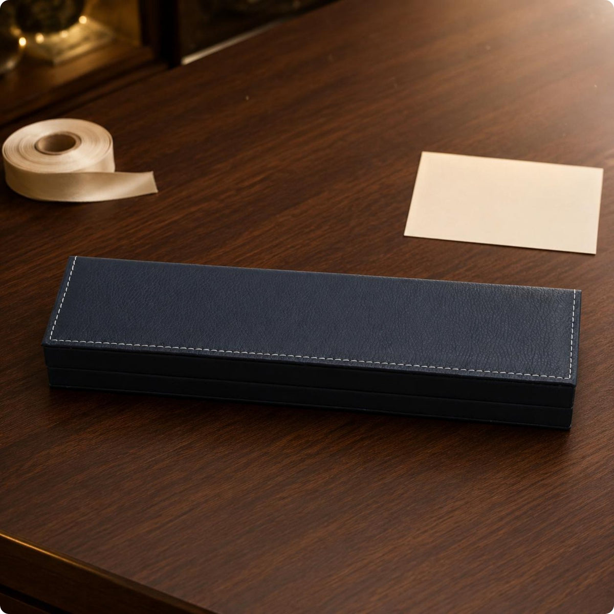 PU Leather Watch Box Stitch Trim Long Watch Box Easy to Clean