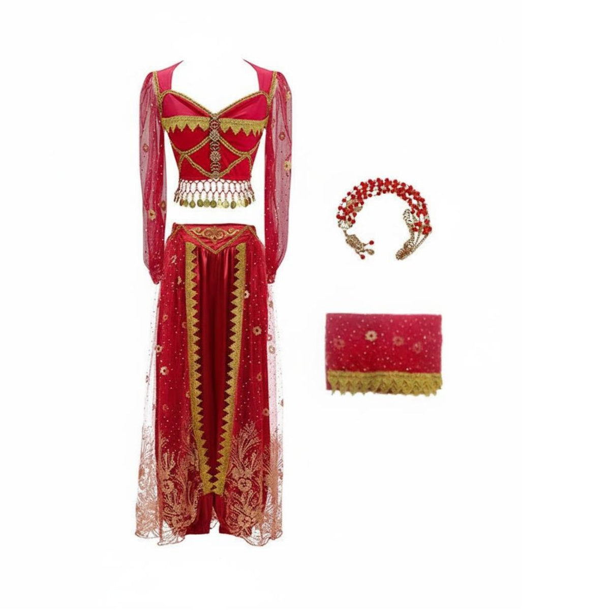 Indian Cinema-Inspired Dance Outfit Sparkling Feature S Indian Princess Costume
