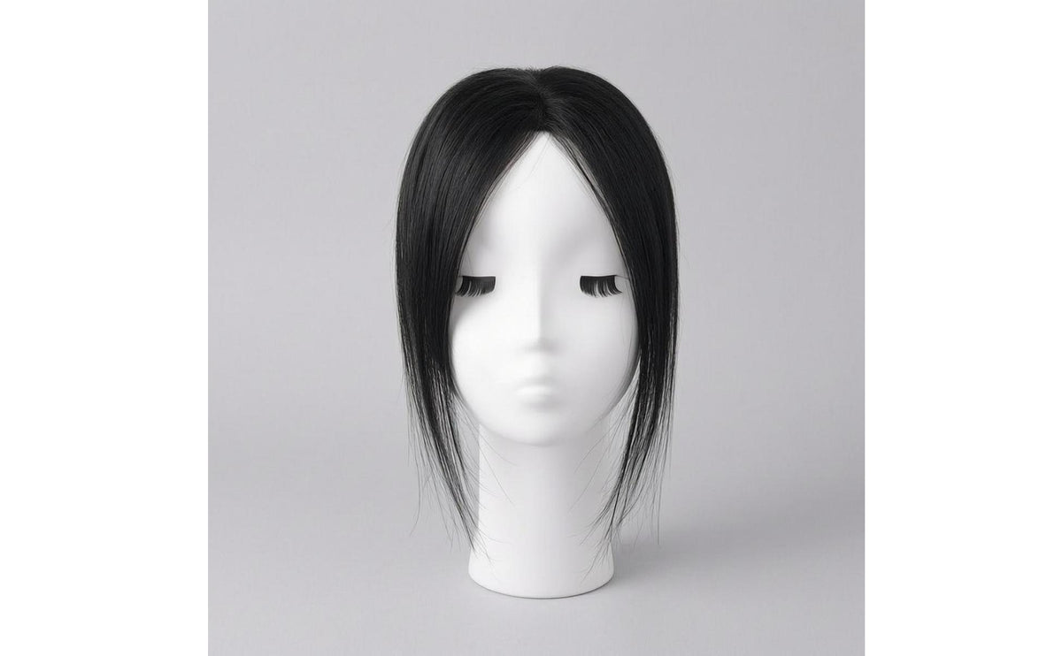 Natural-Looking Human Hair Crown Topper Concealed Base Clip-in Hair Topper Fuller Appearance Crown Hairpiece Lightweight