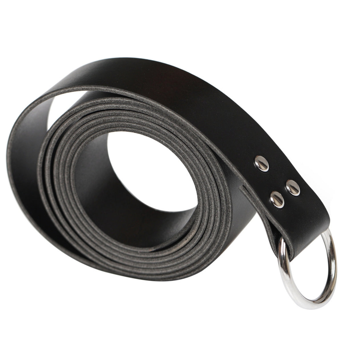 Rolled Construction Wide Belt Waist Band Smooth Strap