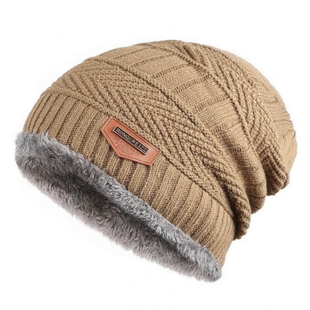 Men's Thick Knit Cuffed Winter Beanie, Black