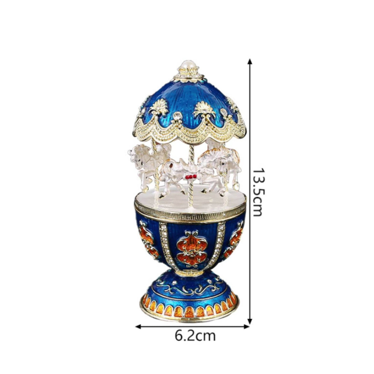 Display Jewelry Box Rhinestone Decorated Hand Painted Enamel Trinket Box Gift Idea Decorative Item for Desktop, Dressing Table, Vanity