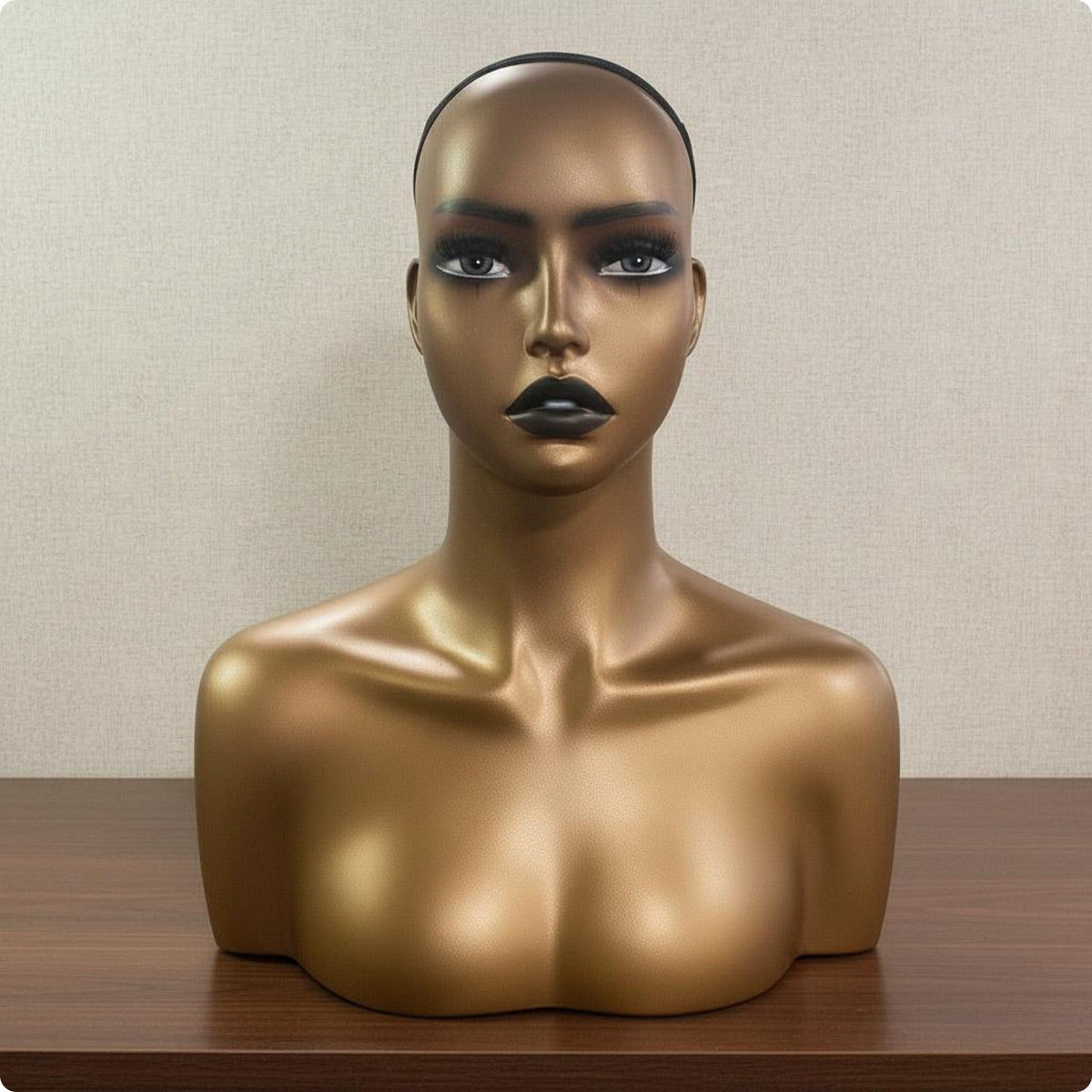 Female Display Bust Realistic Skin Tone Female Mannequin Head Smooth Finish for Hair Stylists