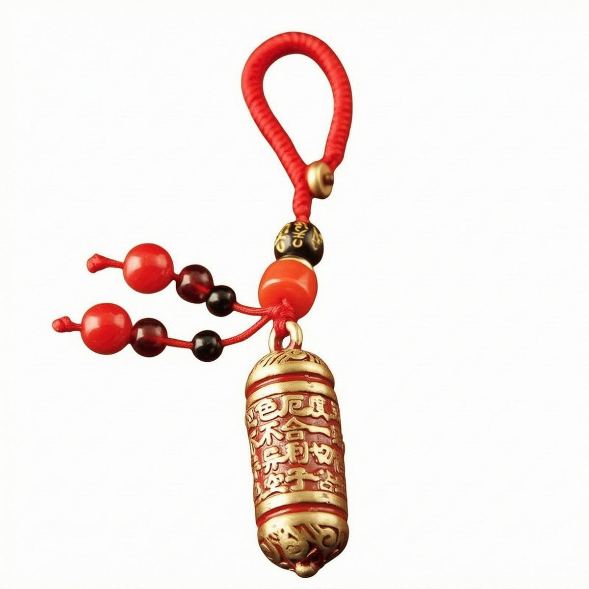 Lacquered Brass Charm Gold-Tone Cylindrical Charm Bead-Like