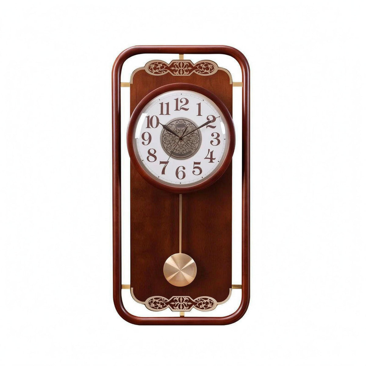 Wooden Pendulum Wall Clock Solid Wood Chinese Vintage Wall Clock