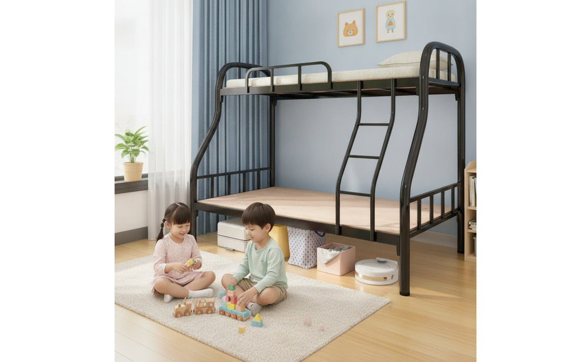 Space-Saving Bunk Bed Frame Metal Bunk Bed Sturdy Furniture Heavy-Duty for Children, Students, Shared Bedroom, Dorm Room