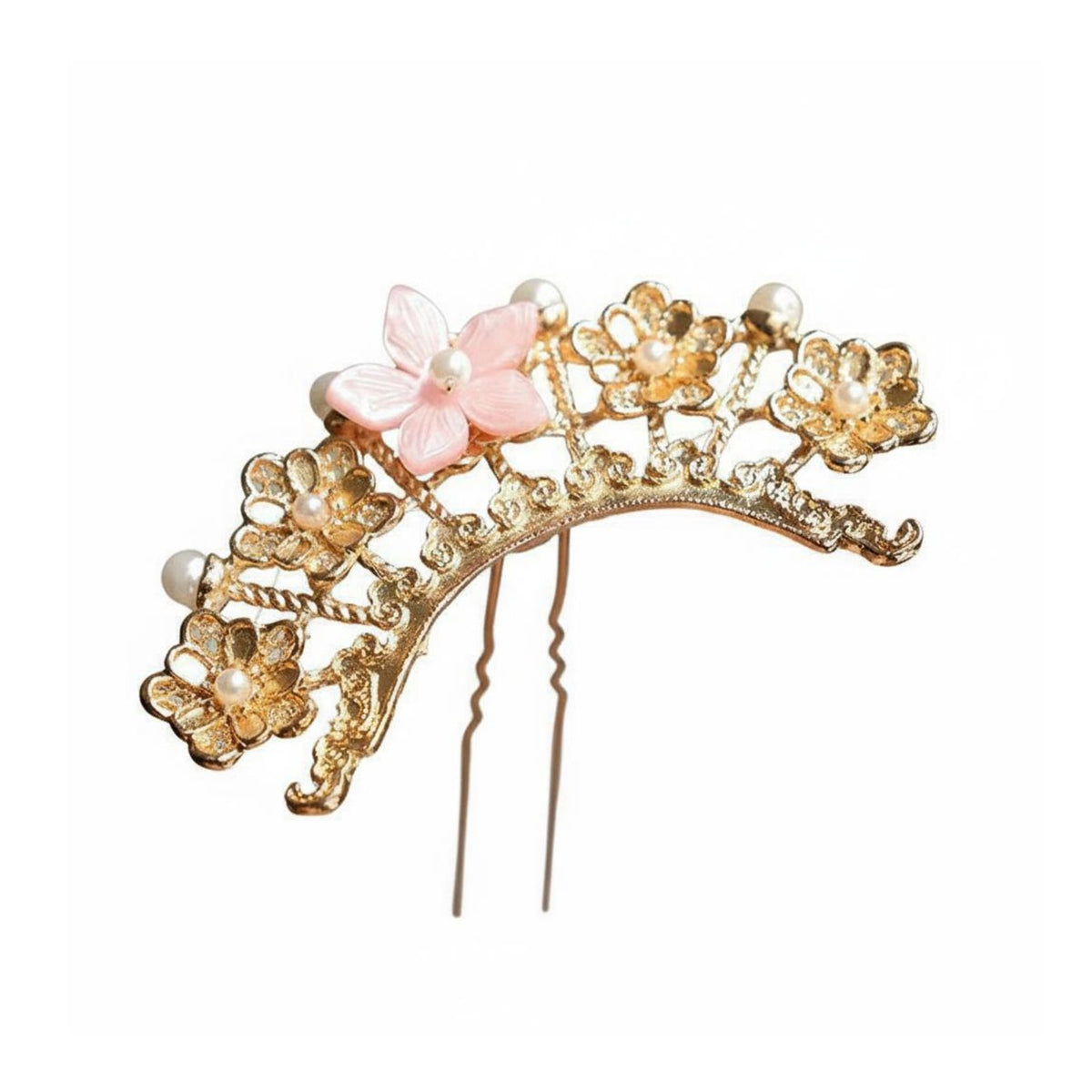 Traditional Chinese Attire Headpiece Sweet Design Rose Bead Fluttering Crown Fluttering Hair Crown Vintage Inspired Ancient