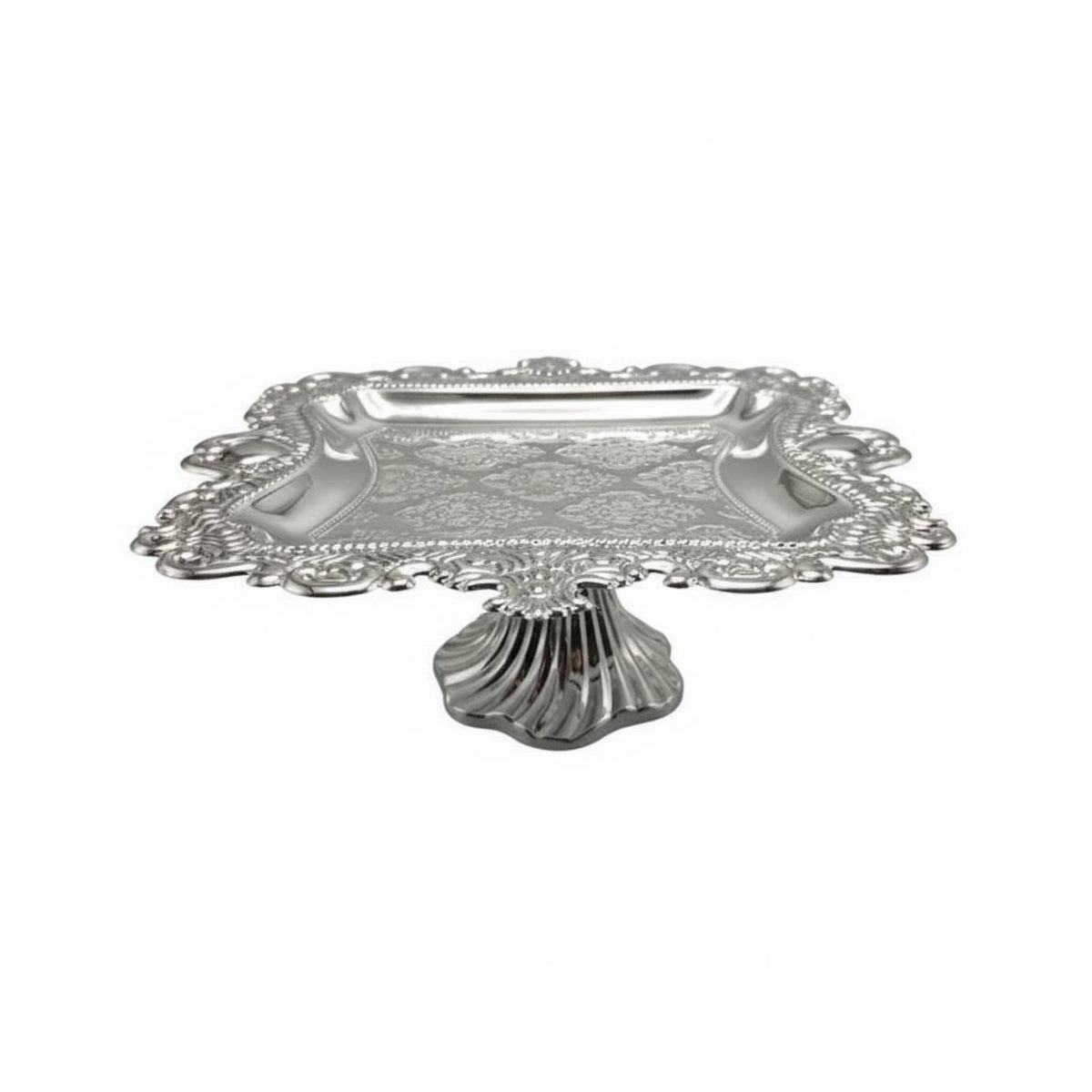 Silver Plated Fruit Stand Long-Lasting Construction 2-Tier Serving Tray