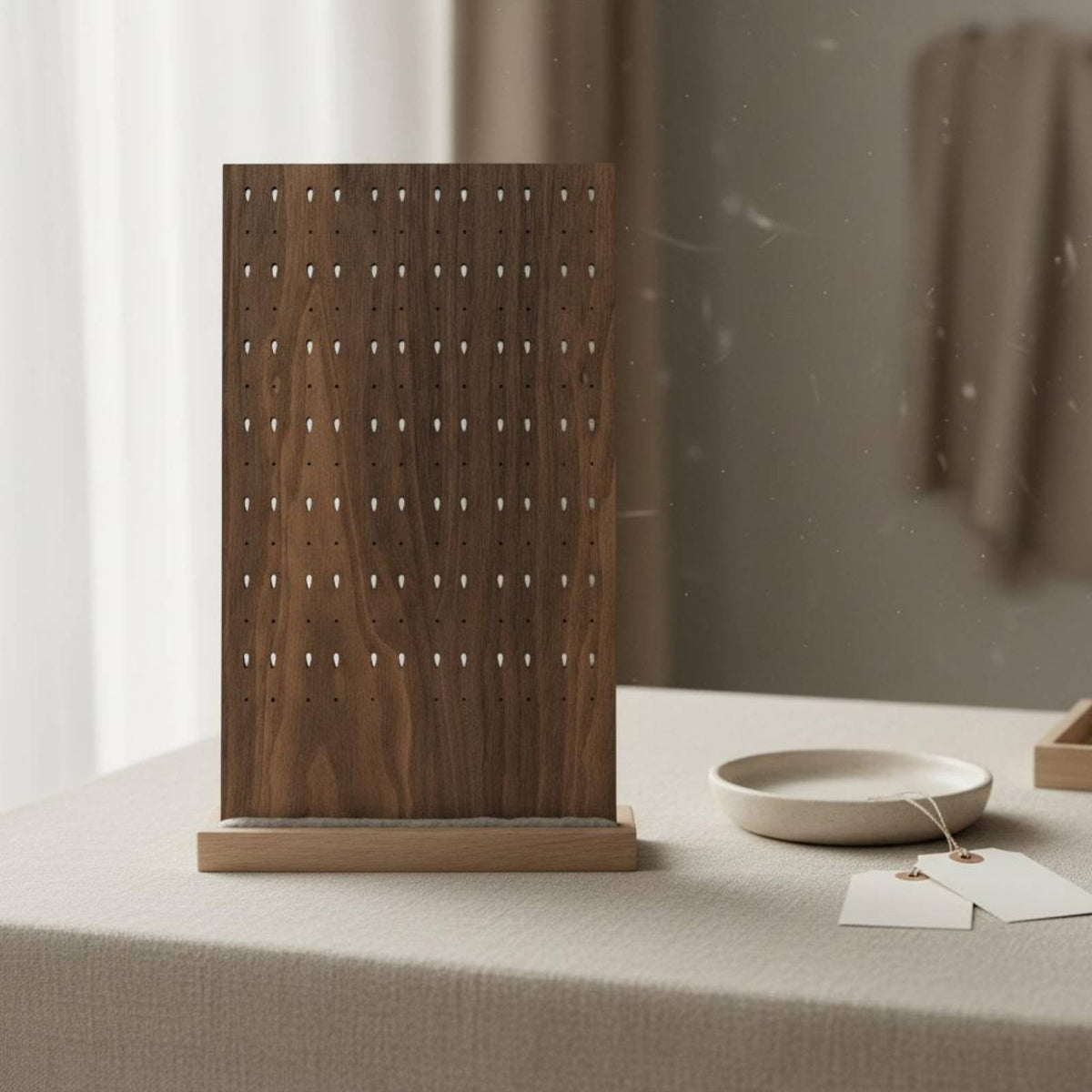 Walnut Earring and Necklace Holder Perfect Gift Suggestion Desktop Jewelry Display Rack Wooden Jewelry Stand Stable