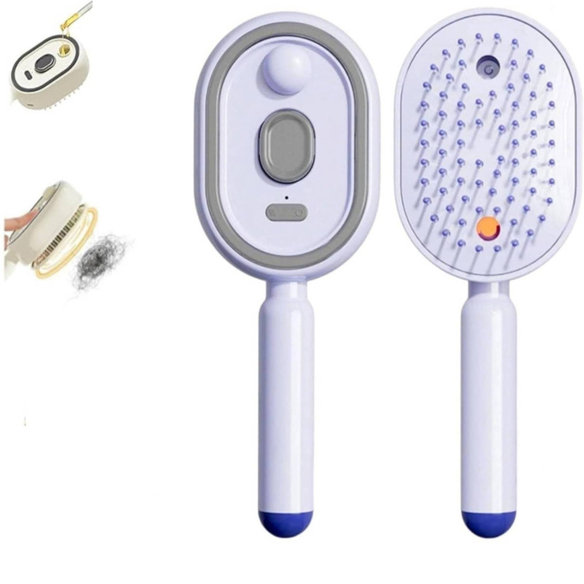 Oval Steam Hair Brush Type-C Charging Cushioned Massage Comb Handheld