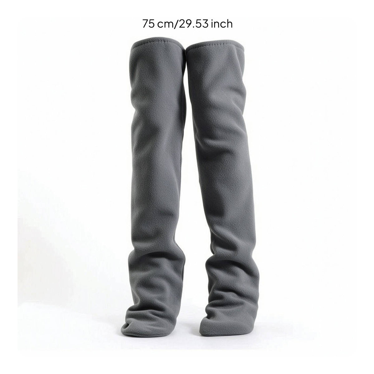 Fleece Leg Warmers Elasticized Thigh High Socks Leg Warmers Warm Apparel Comfortable for Women, Cold Weather, Lounging