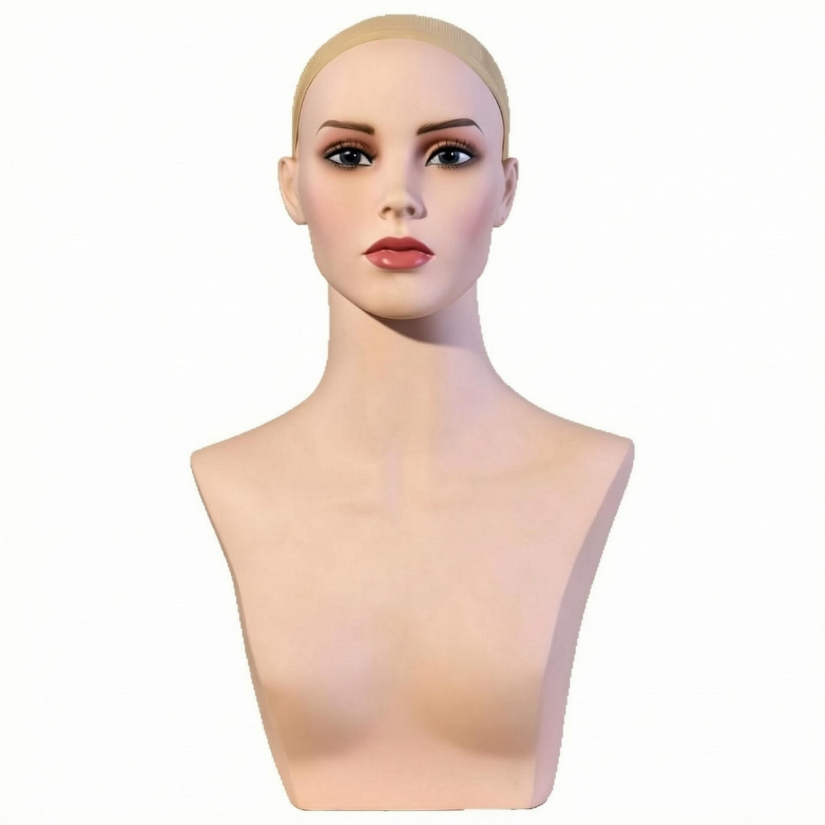 Female Hairpiece Head Bust Skin-Toned-Toned Hairpiece Display Bust Minimalist