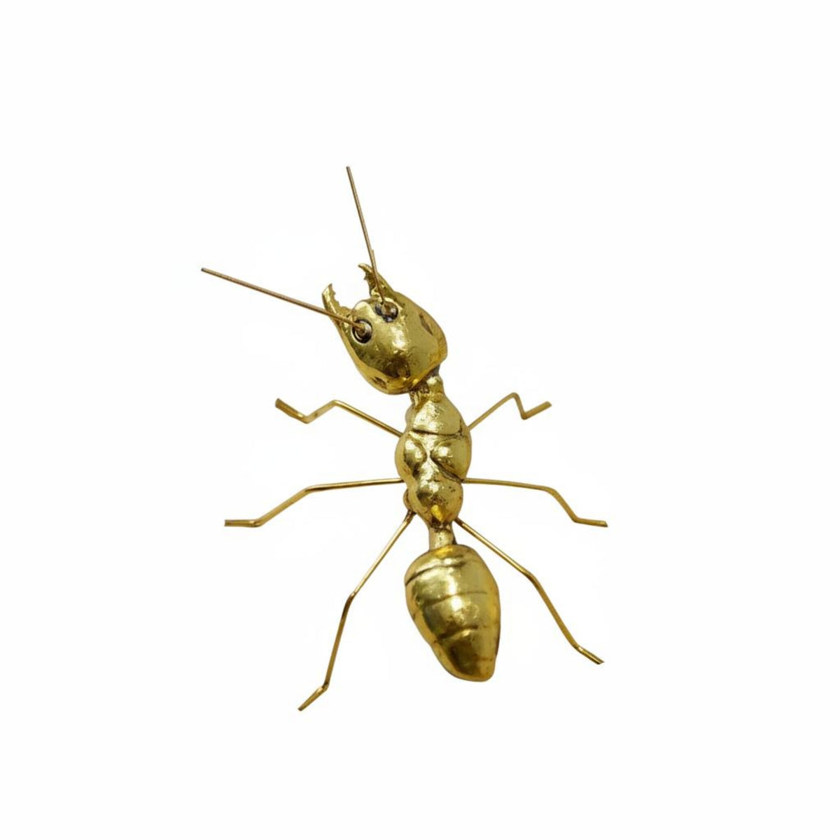 Golden Figurine Modern Design Metal Statue Polished Finish for Desktop